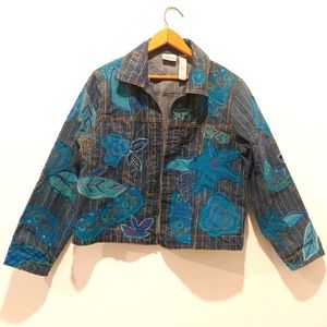 Chico's Denim Jacket w/Embroidery & Applique
